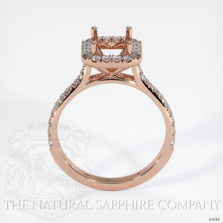 14K Rose Gold Pave Ring Setting