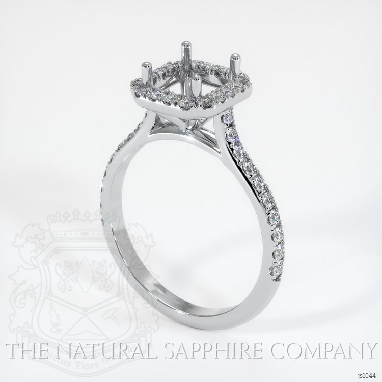 14K White Gold Pave Ring Setting