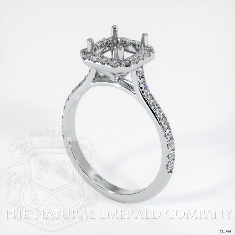 18K White Gold Pave Ring Setting