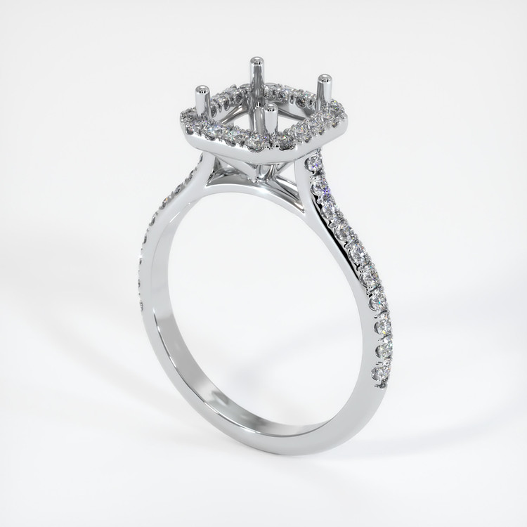 18K White Gold Pave Ring Setting
