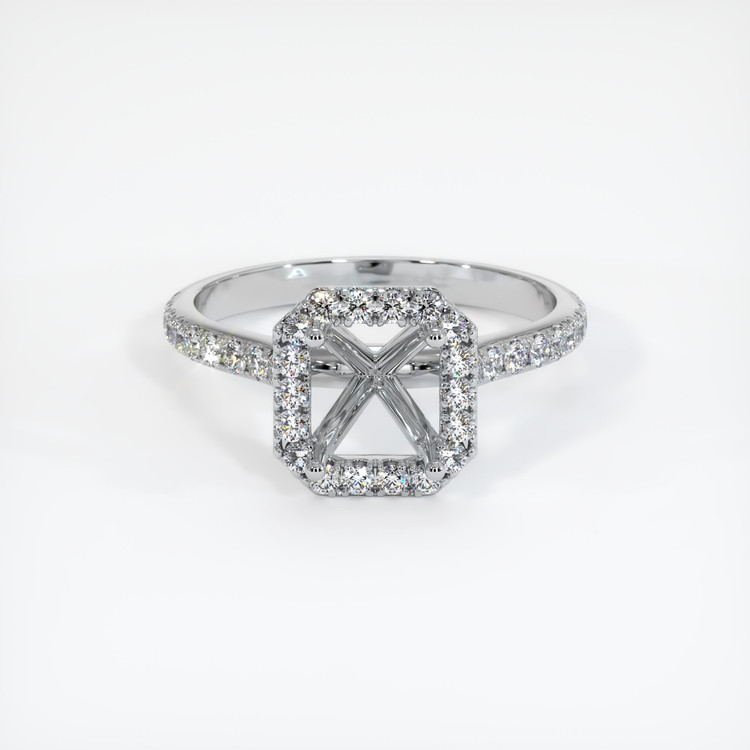 18K White Gold Pave Ring Setting