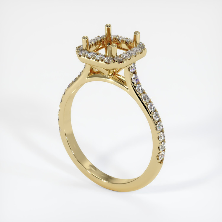 14K Yellow Gold Pave Ring Setting