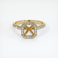 14K Yellow Gold Pave Ring Setting Image