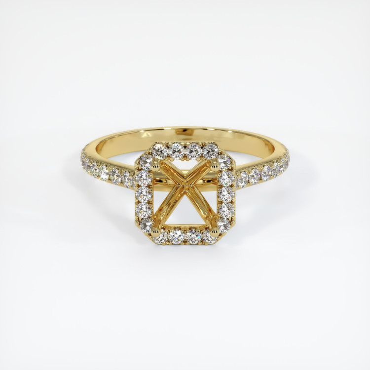 18K Yellow Gold Pave Ring Setting