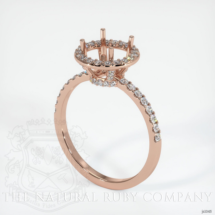 14K Rose Gold Pave Ring Setting
