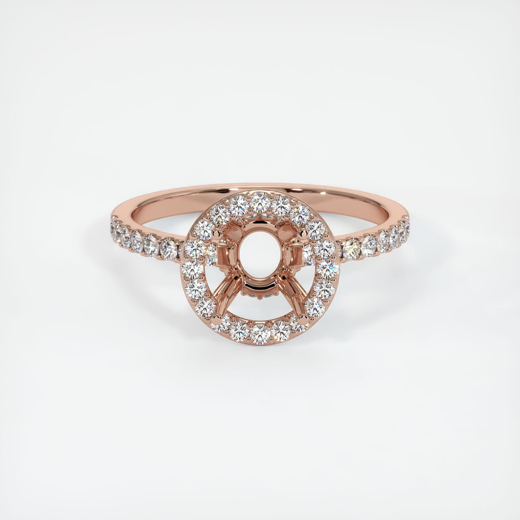 14K Rose Gold Pave Ring Setting