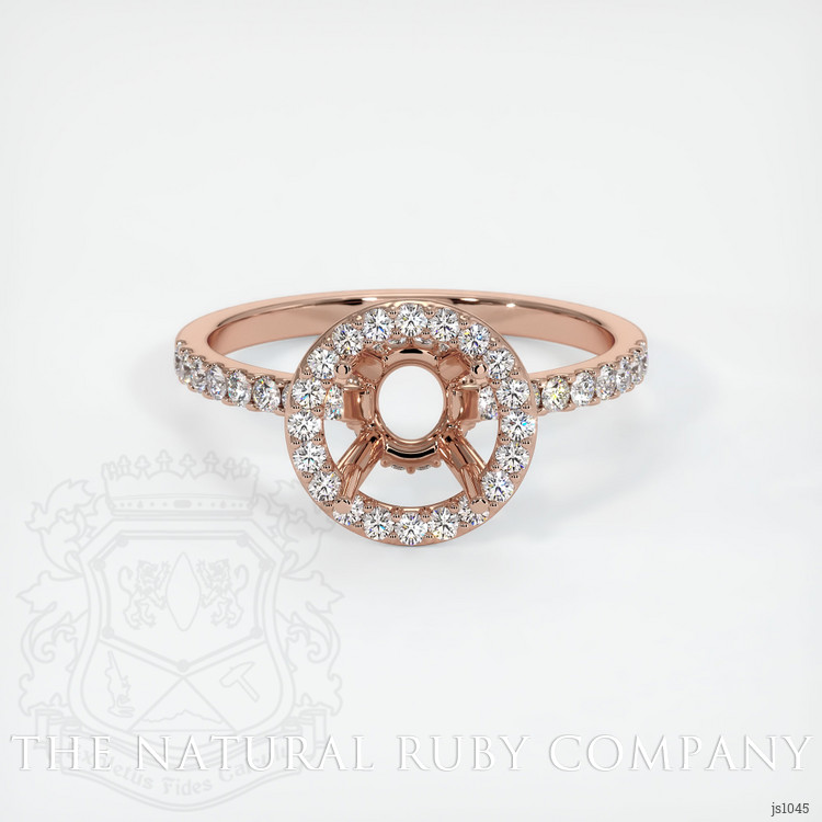 14K Rose Gold Pave Ring Setting