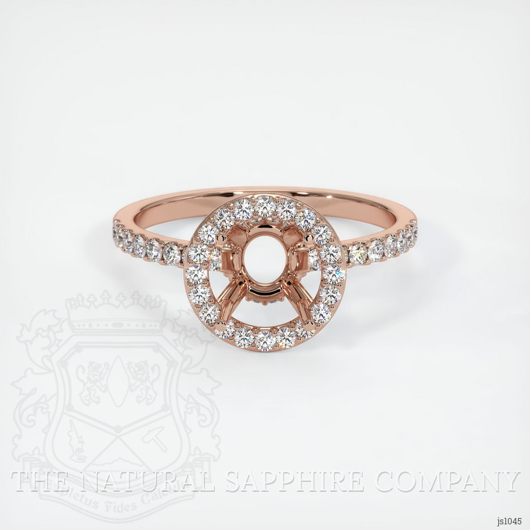 14K Rose Gold Pave Ring Setting