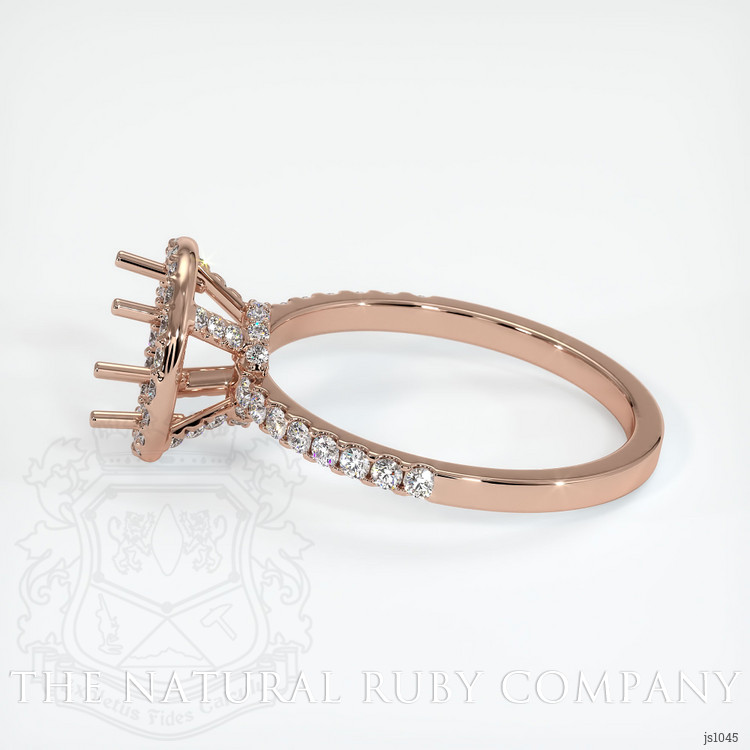 14K Rose Gold Pave Ring Setting