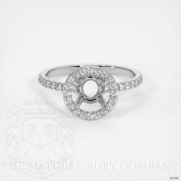 14K White Gold Pave Ring Setting