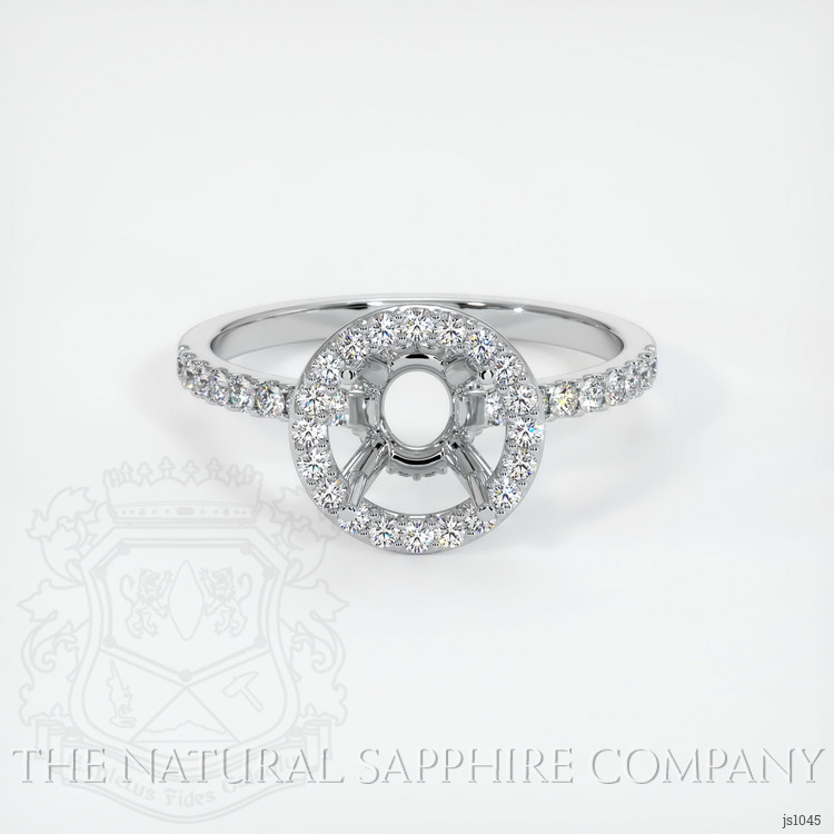 14K White Gold Pave Ring Setting