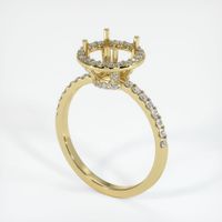 18K Yellow Gold Pave Ring Setting Video