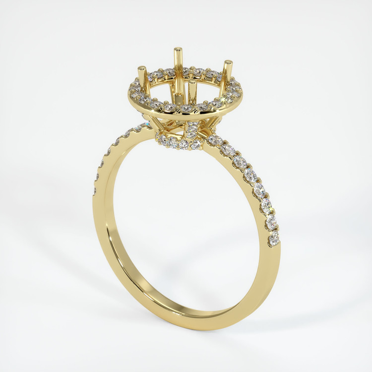 18K Yellow Gold Pave Ring Setting