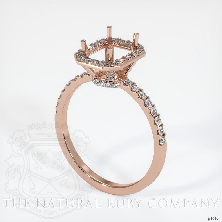 14K Rose Gold Pave Ring Setting