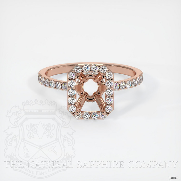 14K Rose Gold Pave Ring Setting