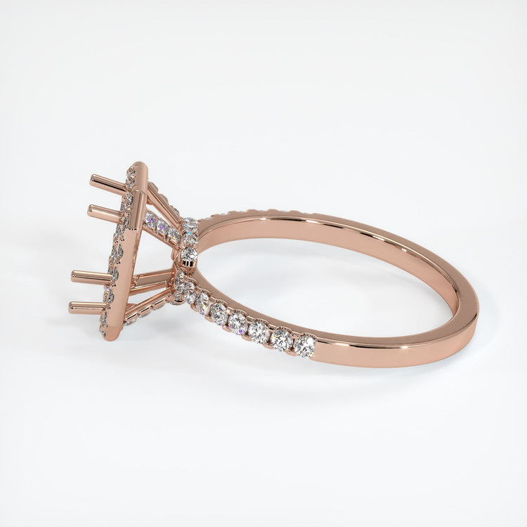 14K Rose Gold Pave Ring Setting