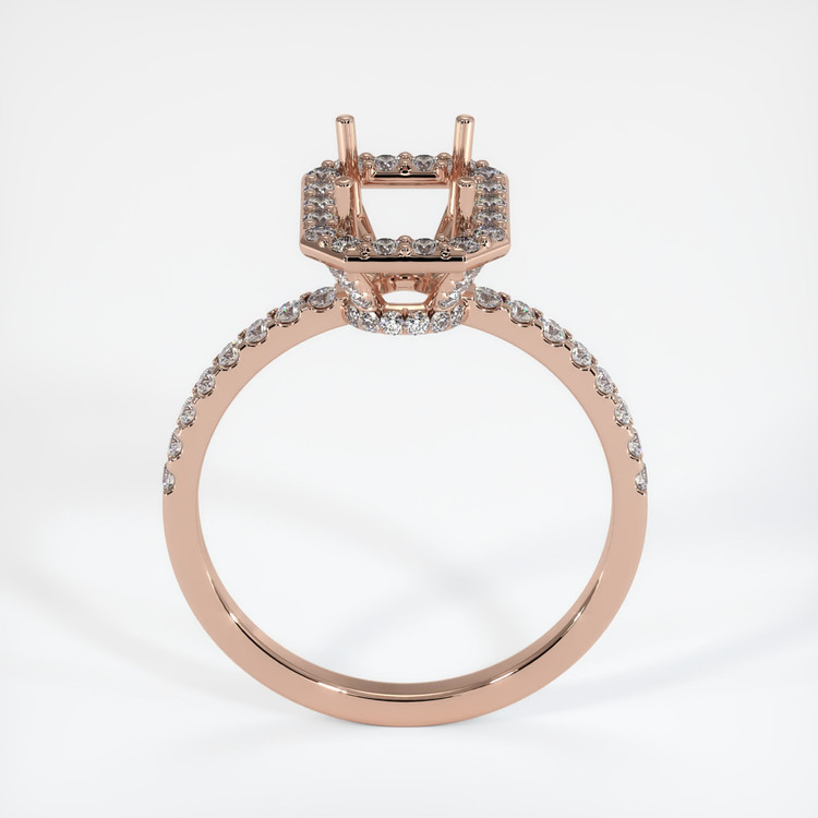 14K Rose Gold Pave Ring Setting