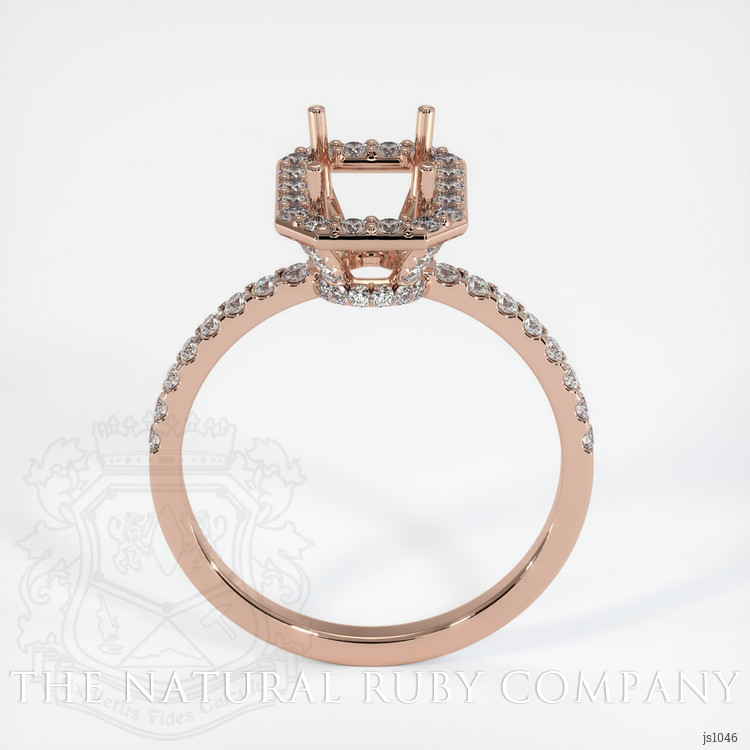 14K Rose Gold Pave Ring Setting