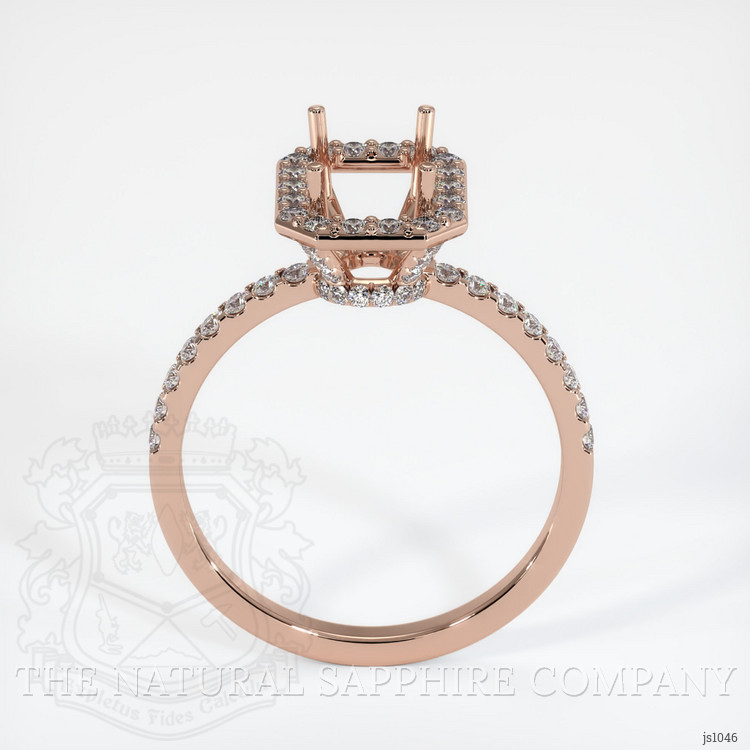 14K Rose Gold Pave Ring Setting