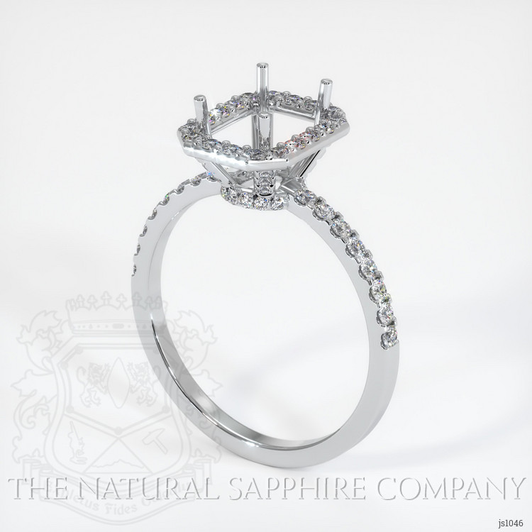 14K White Gold Pave Ring Setting