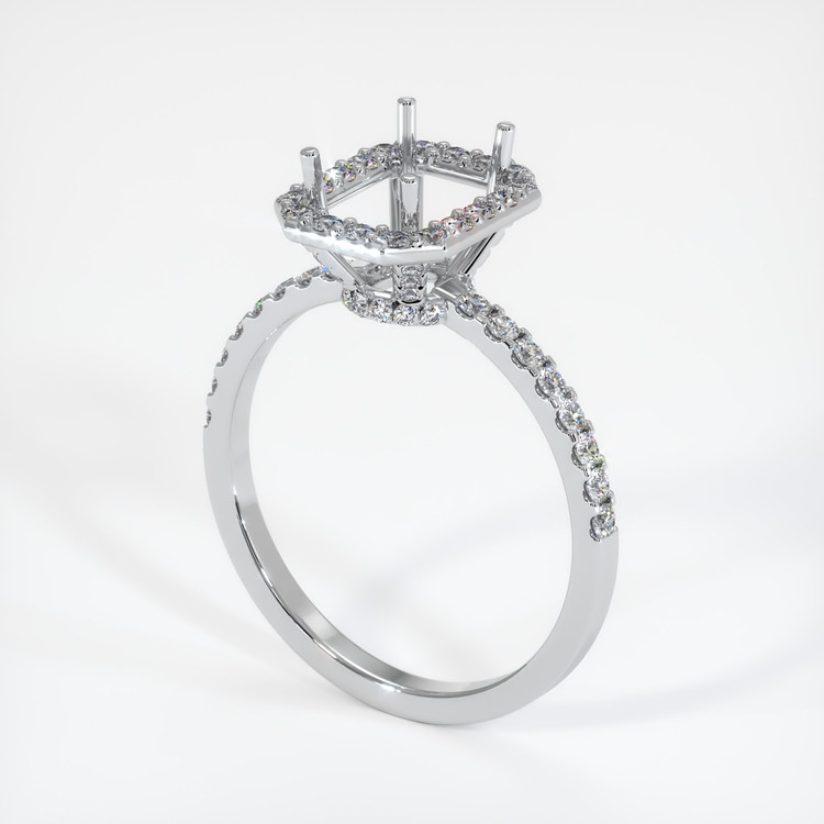 18K White Gold Pave Ring Setting
