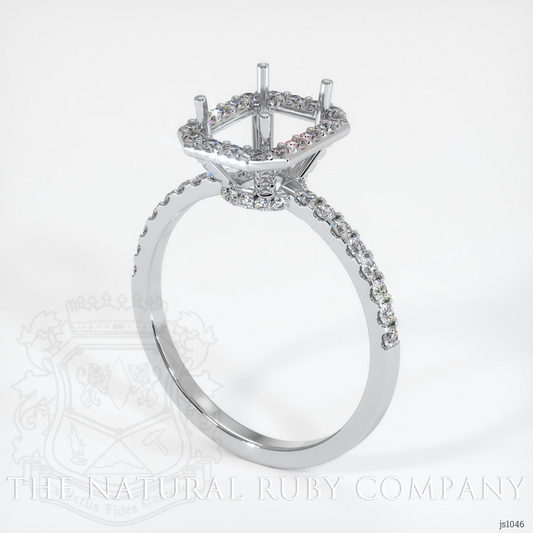 18K White Gold Pave Ring Setting