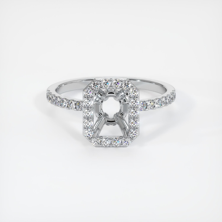 18K White Gold Pave Ring Setting