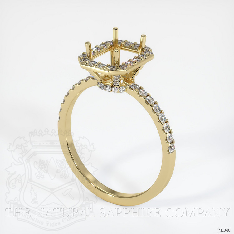 14K Yellow Gold Pave Ring Setting
