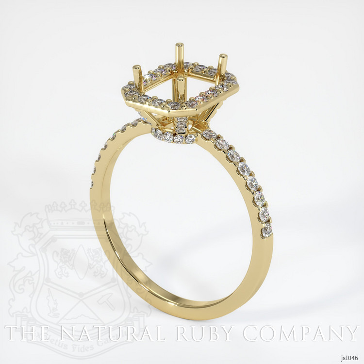14K Yellow Gold Pave Ring Setting