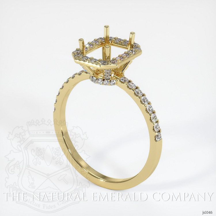 18K Yellow Gold Pave Ring Setting