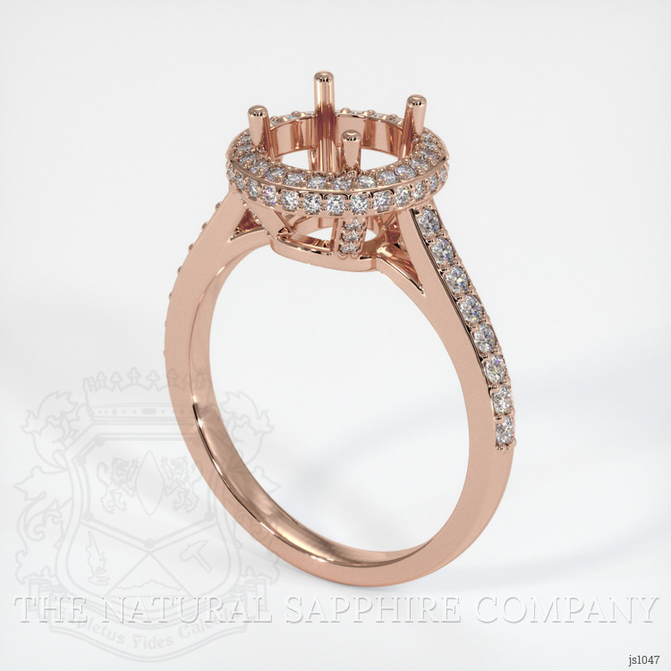 14K Rose Gold Pave Ring Setting