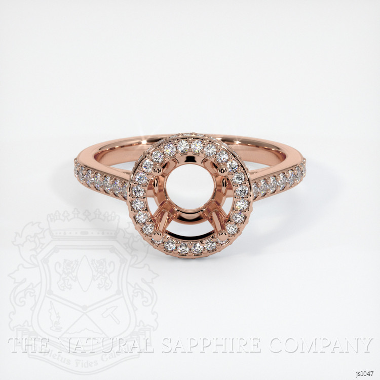 14K Rose Gold Pave Ring Setting