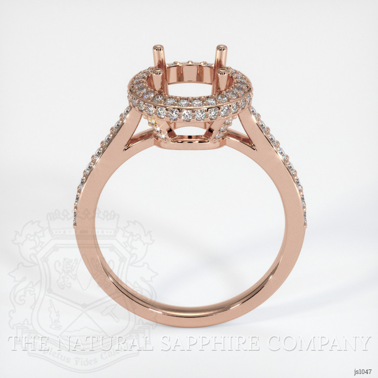 14K Rose Gold Pave Ring Setting