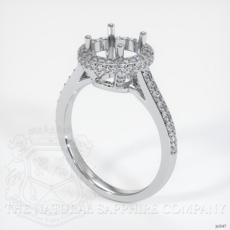 14K White Gold Pave Ring Setting