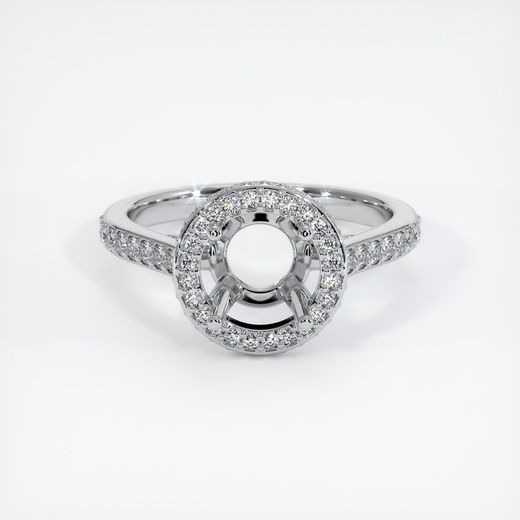 14K White Gold Pave Ring Setting