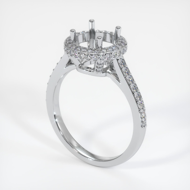 18K White Gold Pave Ring Setting