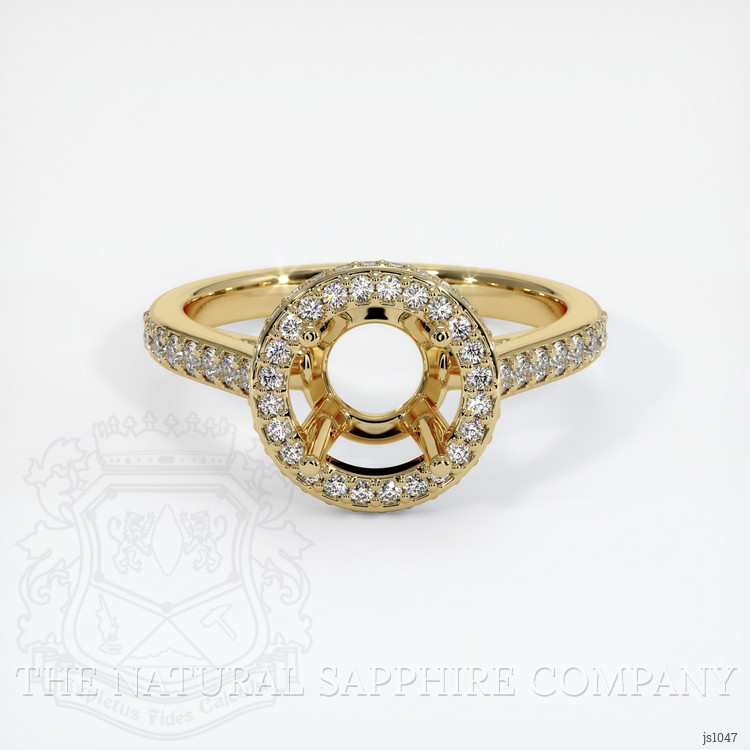 14K Yellow Gold Pave Ring Setting