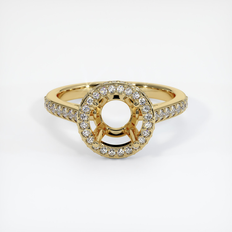 14K Yellow Gold Pave Ring Setting