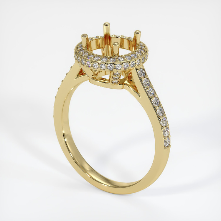 18K Yellow Gold Pave Ring Setting