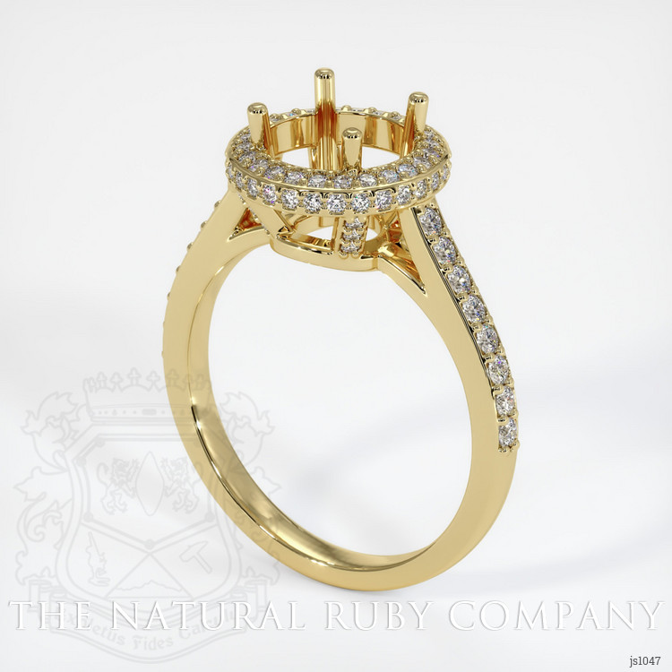18K Yellow Gold Pave Ring Setting