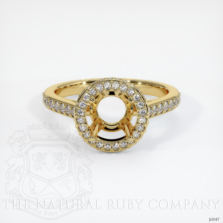 18K Yellow Gold Pave Ring Setting
