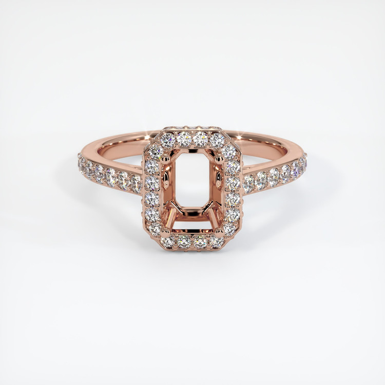 14K Rose Gold Pave Ring Setting