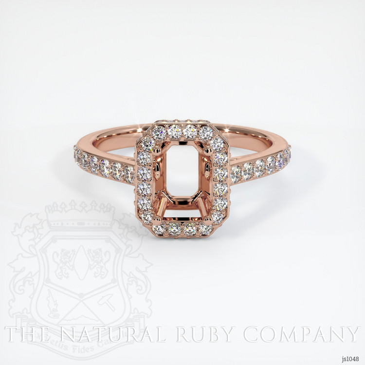 14K Rose Gold Pave Ring Setting