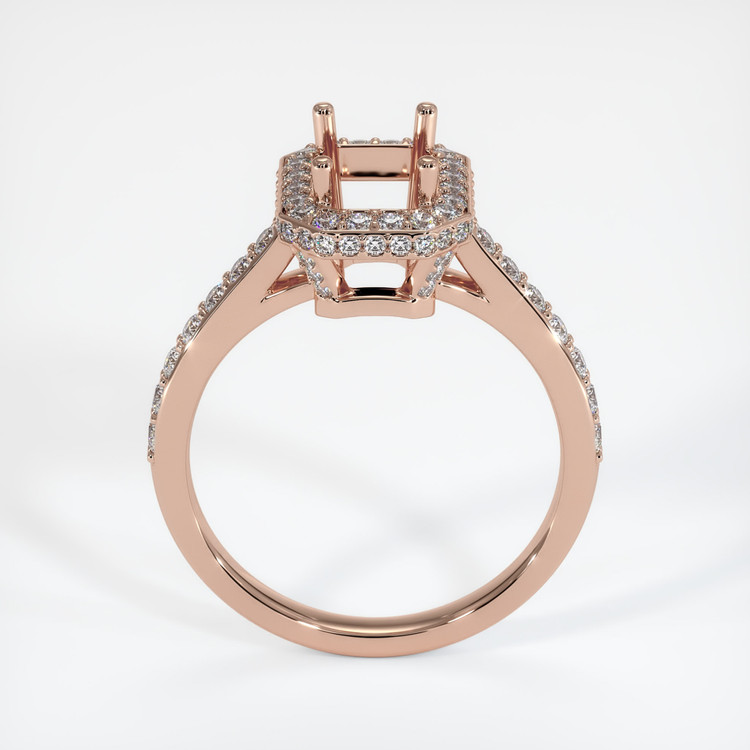 14K Rose Gold Pave Ring Setting