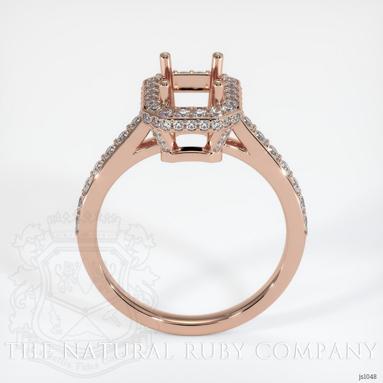 14K Rose Gold Pave Ring Setting