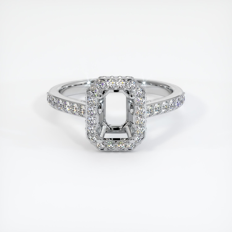 14K White Gold Pave Ring Setting