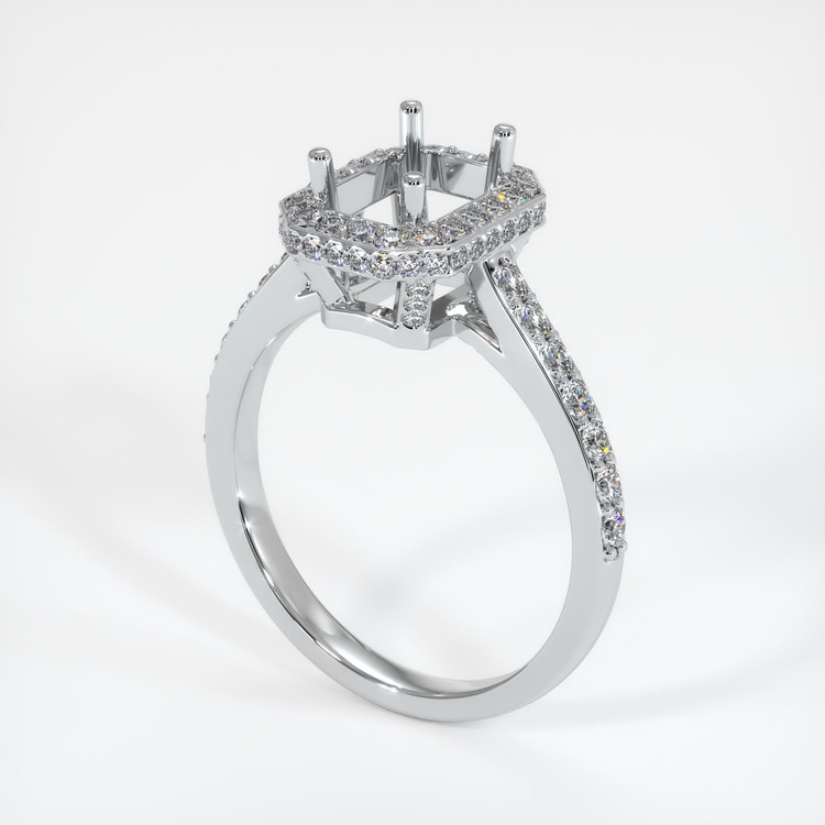 18K White Gold Pave Ring Setting