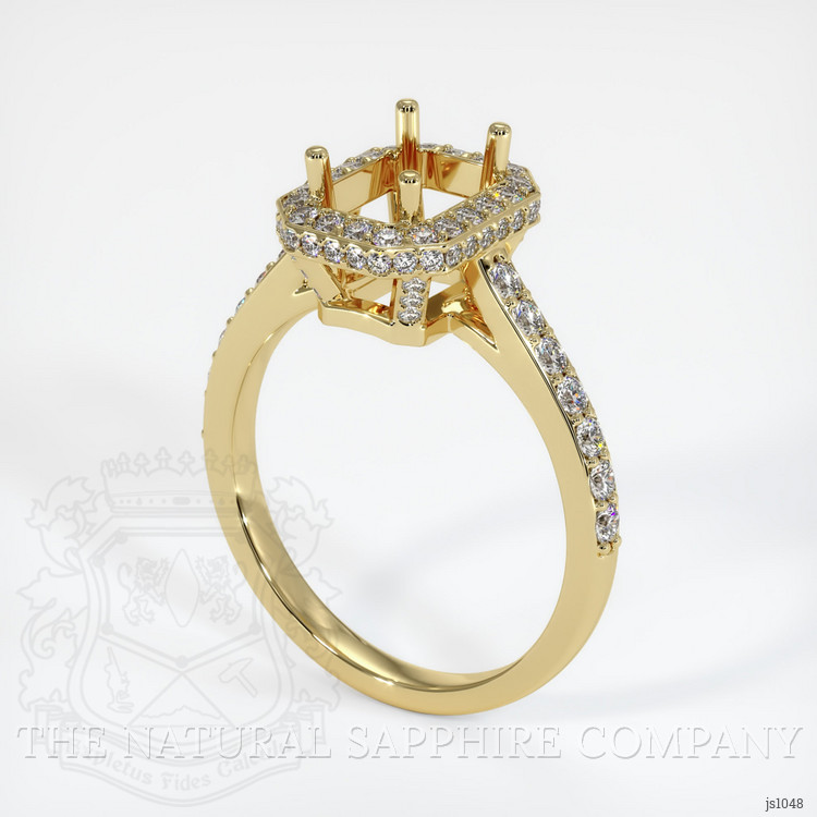 18K Yellow Gold Pave Ring Setting