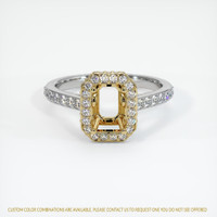 14K Yellow & White Pave Ring Setting Image