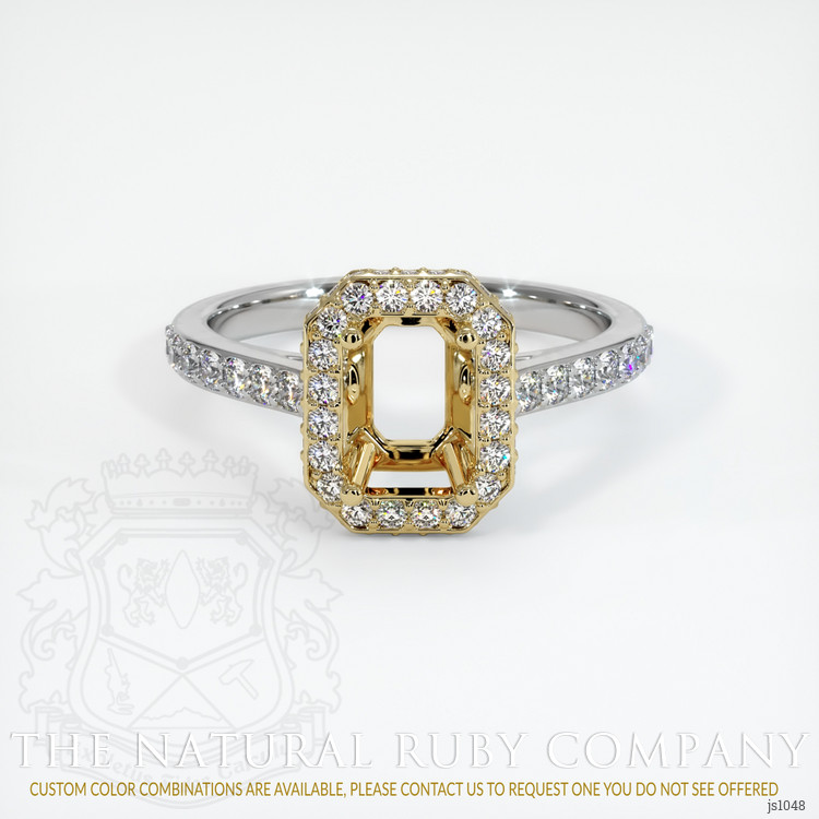 14K Yellow & White Pave Ring Setting